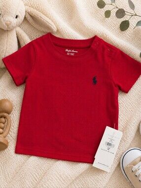 NWT Ralph Lauren Baby Red Polo Tee | Signature Pony Logo | 6M